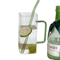 ins wind square glass cups bring tea cup home high face value water glass female high temperature resistant heating cup children