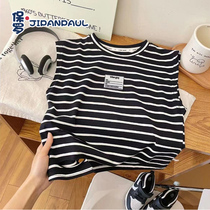 Childrens striped vest boys summer Korean style casual top baby thin summer solid color sleeveless T-shirt trendy women