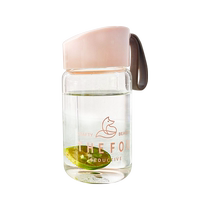 ins small and high face value Korean version minimalist home student glass water cup cartoon high boron silicon with the hand cup