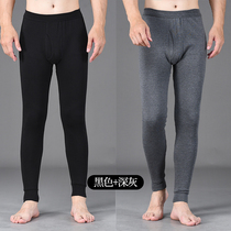 Autumn pants mens thin plus velvet bottoming cotton trousers slim plus velvet woolen pants 2024 new inner wear mens native warm pants