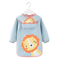 Baby smock childrens long-sleeved waterproof reverse dressing baby eating bib anti-dirty protective clothing art painting apron