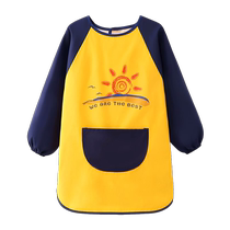 Childrens painting apron painting smock waterproof and anti-dirty baby girl art reverse wear protective clothing kindergarten eating bib