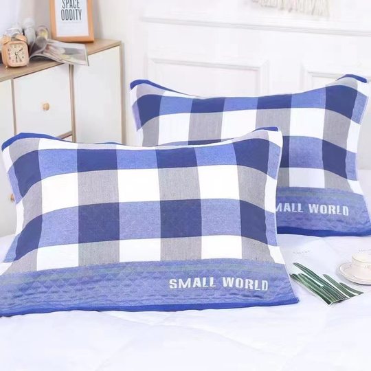 枕巾2025新款纯棉一对装100全棉防头油男士高档老粗布加大加厚单