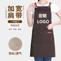 Waterproof apron for catering customized logo printing coffee and milk tea shop waiter apron work clothes customized for women