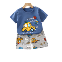 Baby suit boys short-sleeved shorts baby summer clothes childrens clothes pure cotton girls suit childrens clothing two-piece trendy set