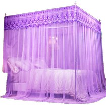 Mosquito net household 2024 new bedroom floor-standing old-fashioned palace account encryption advanced single door bracket free of installation
