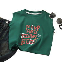 Childrens vests childrens new summer sleeveless tops Korean-style childrens clothing for small and medium-sized children Western-style printed childrens tops