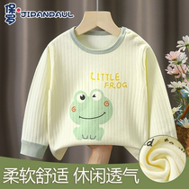 Baby autumn single-piece tops 2024 new boys and girls long-sleeved underwear spring and autumn bottoming shirts childrens pajamas