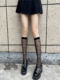 Lace Calf Socks for Women, Summer Thin Black Silk Lace Half-Knee Mid-Tube Socks, Jk Pure Desire White Boot Socks