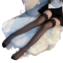 Black stockings sexy womens summer stockings thin knee-high lace fishnet stockings black medium-length long-length half-length sexy white silk stockings
