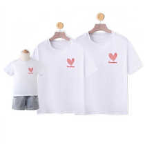 Parent-child clothing for a family of three and four short-sleeved 2024 new summer mother-daughter clothing T-shirts hit the street high-end mother-child summer clothing