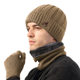 Winter Warm Hat, Scarf, and Gloves Three-Piece Set, Fleece-Lined Knitted Wool Hat, Dad's Cold-Proof Head-Covering Hat