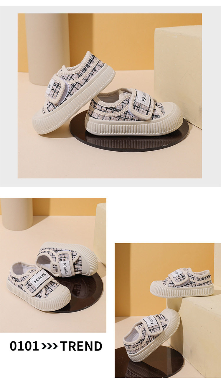 Ребенок холст обувь 2025 весна новая девушка ребенок детский сад комнатный обувь девушка ребенок обувь скольжение на липучках 