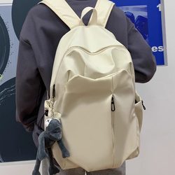 Minimalist Large Capacity Ins pure color Computer Backpack College High School Bag Forest Campus Canvas Backpack for Men and Women
