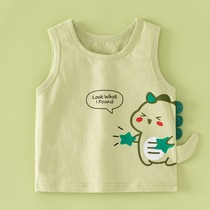 Baby vest summer thin baby belly protection childrens sleeveless vest pure cotton boys and girls suspender bottoming shirt