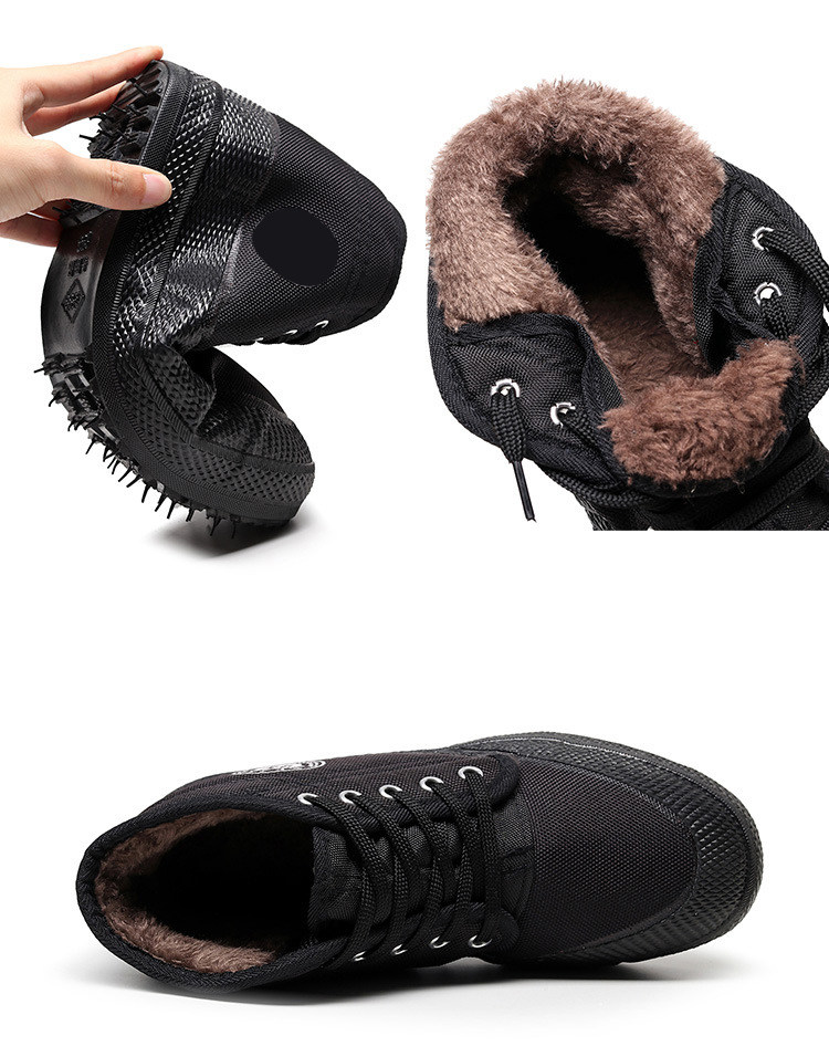 Освобождение обувь мужской мокасины с дополнительным слоём пуха утолщённый сохраняет тепло холодный пригодный для носки Строительная площадка скольжение высокий зима камуфляж Работник 
