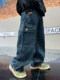 Boys' Wide-Leg Jeans 2026 New Spring and Autumn Straight-Leg Cargo Pants for Older Children, Cool and Stylish Loose Pants for Autumn