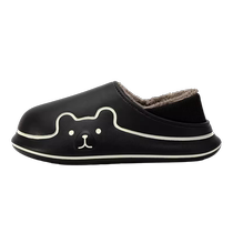 Cotton slippers for men in autumn and winter plus velvet 2024 new couple waterproof thick-soled bag with warm cotton shoes for women for outdoor wear