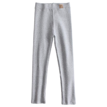 Girls medium-thick pure cotton leggings spring and autumn childrens baby tight pants white brushed thickening without velvet for outer wear