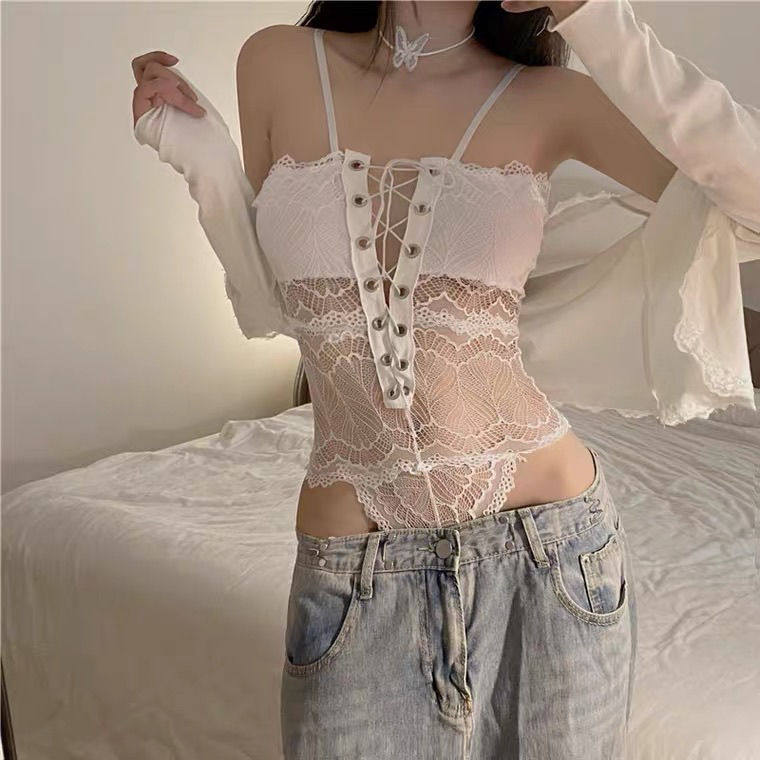 Летняя сексуальная кружевная пижама, французский стиль, эффект подтяжки, облегающий крой 