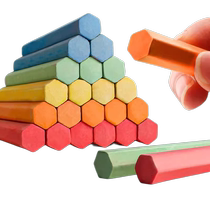 Colorful chalk multi-color childrens dust-free drawing board blackboard teacher-specific kindergarten home teaching dust-free dust white hexagonal water-soluble bright student chalk clip wholesale