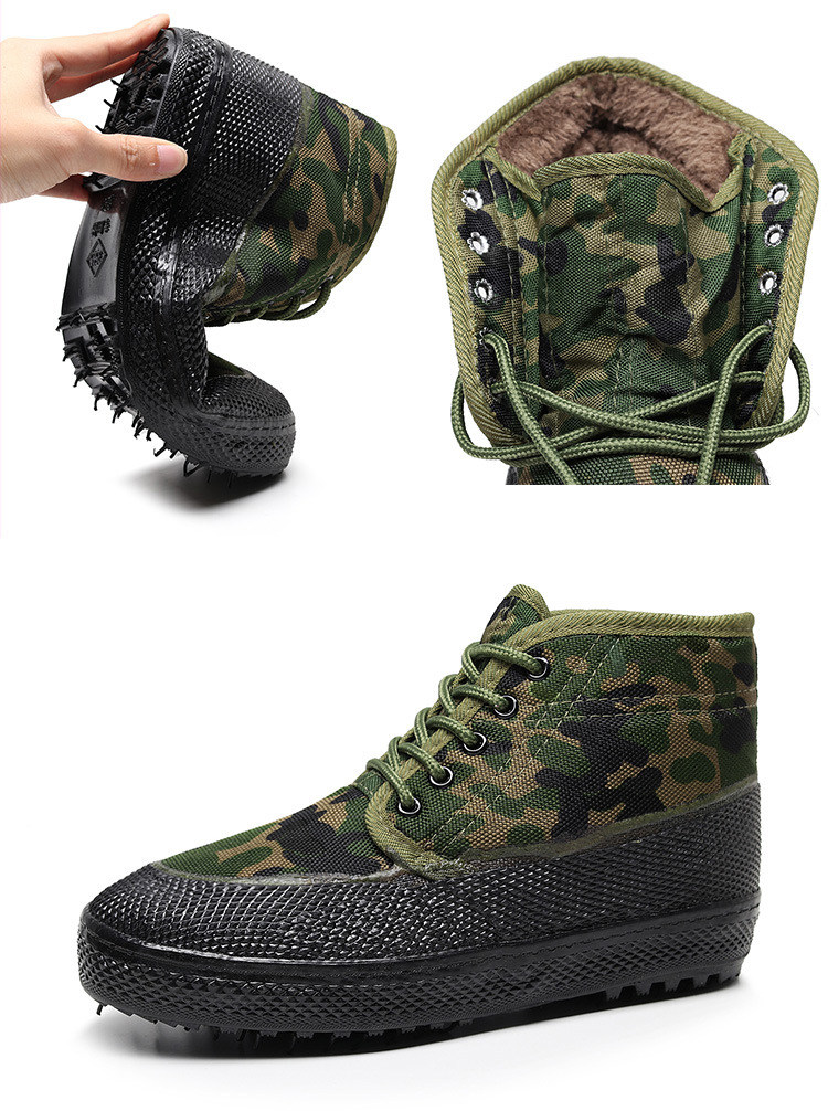 Освобождение обувь мужской мокасины с дополнительным слоём пуха утолщённый сохраняет тепло холодный пригодный для носки Строительная площадка скольжение высокий зима камуфляж Работник 