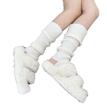 Japanese solid color knitted autumn and winter warm socks for women y2k pile socks leggings with jk hot girl leg covers calf socks