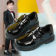 Boys' Black Leather Shoes with Soft Soles for Children's Performances, Boys' Show Shoes, Student Spring and Autumn New School Shoes, Patent Leather Dress Shoes