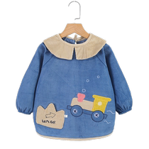 Childrens smock babys reverse dressing baby eating bib autumn and winter corduroy waterproof and anti-dirty protective clothing for boys and girls
