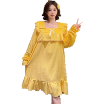 Nightdress for women autumn and winter flannel thickened sweet pajamas mid-length 2024 new coral velvet home clothes