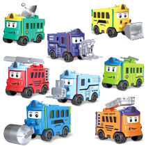 New press-back deformation reversal car toy educational variety engineering vehicle cartoon boy 3-6 years old gift