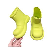 Japanese cute rain boots for women increased waterproof and velvet rain boots soft-soled clown shoes fashionable non-slip big-toe shoes water shoes