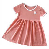 Girls dress summer baby cute ice silk skirt little girl summer dress fashionable princess dress children short-sleeved skirt