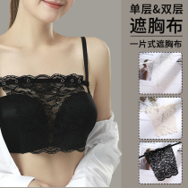 Anti-exposure bra cover bra tube top anti-exposure inner wear summer thin chest wrap versatile lace low-neck bra to cover the chest