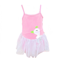 Girls 2024 summer new childrens one-piece swimsuit small and medium-sized childrens suspender swimsuit baby gauze skirt swimsuit
