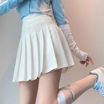 Pleated skirt short skirt for women summer new 2024 skirt high waist A-line skirt slimming anti-exposure short skirt spring and autumn