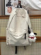 Japanese schoolbag girl vintage solid color backpack campus student ins backpack men's simple large capacity