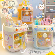 Student pen holder childrens office storage box desktop boy girl stationery pencil bucket desk cute ins style