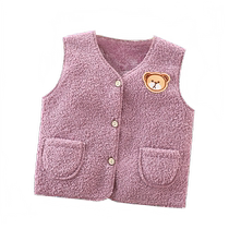 Childrens vest autumn and winter double-sided velvet small coat male and female baby plus velvet vest flannel Korean version warm vest