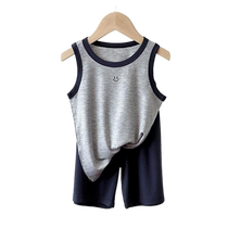 Childrens vest suit summer modal boys sleeveless bottoming shirt girls thin ice silk casual home pajamas