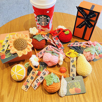 Knitted wool good things happen persimmon keychain knitted key pendant bag pendant cute women exquisite car