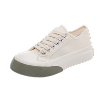 Thick-soled canvas shoes for women 2024 summer new white shoes versatile and cute Japanese style ugly and cute big-head casual sneakers