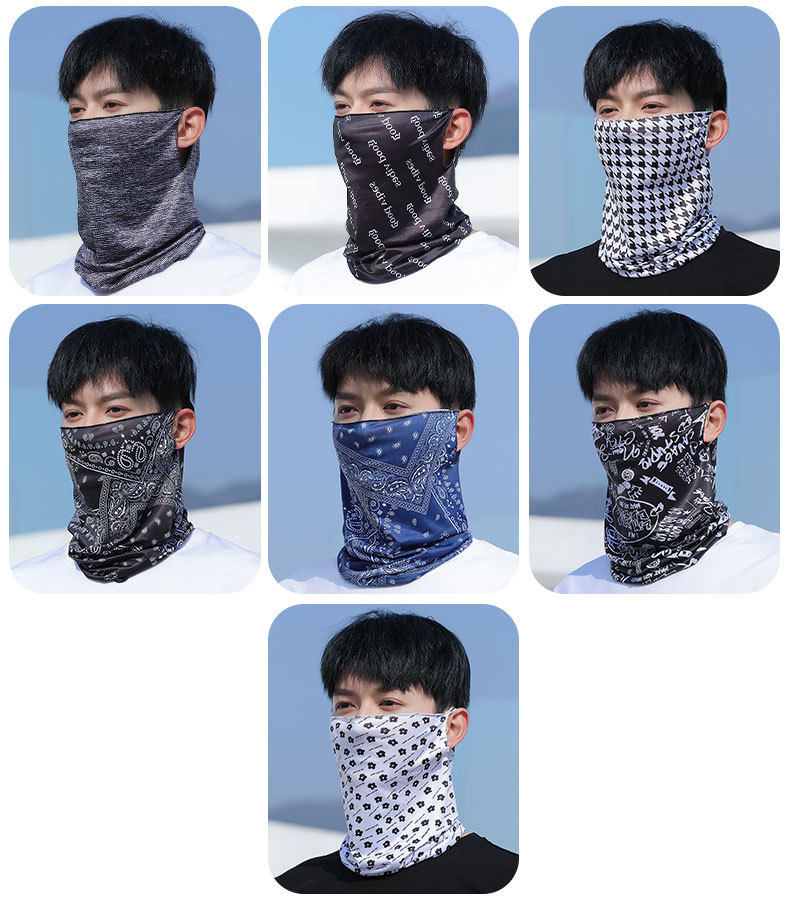 Шелковая маска, солнцезащитный крем, шарф-платок, шарф, защита от солнца, мужской стиль, с защитой шеи, в корейском стиле 