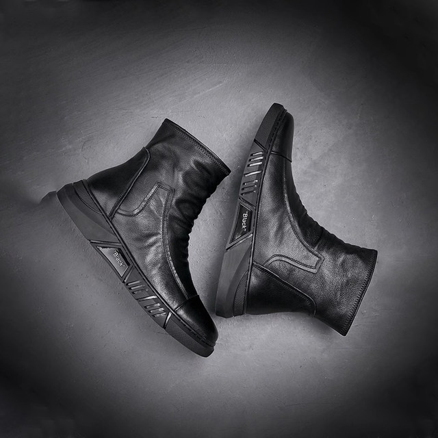 Martin boots men's autumn and winter new men's shoes Korean style trendy versatile zipper shoes plus velvet short boots British mid-cut boots