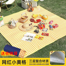 Tapis de pique-nique fournitures de plein air tapis de pelouse de camping en film couleur épaissi sortie de printemps portable pliante double face imperméable et résistante à lhumidité