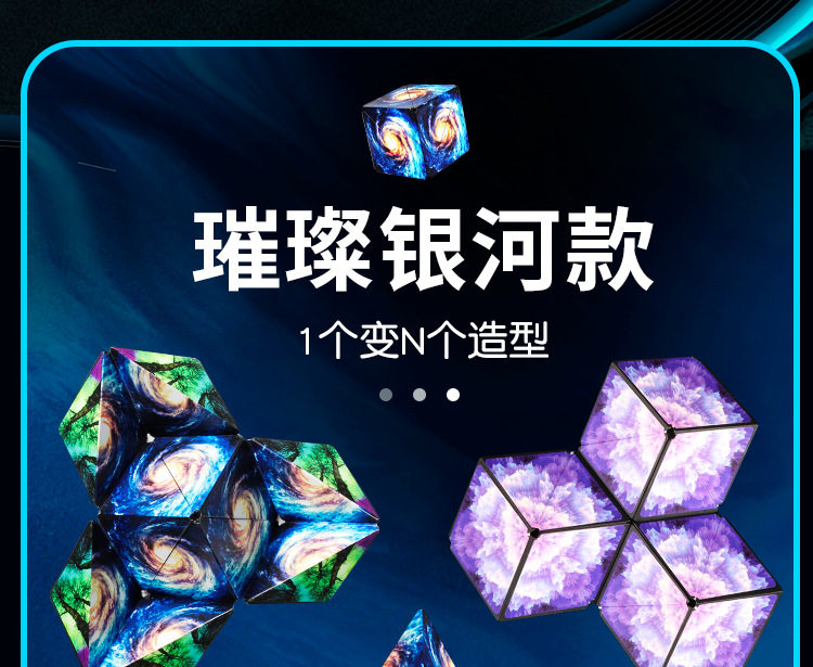 Кубик Рубика 立体百变磁性无限魔方三3d几何翻转儿童异形空间思维训练益智玩具 Jifanpaul
