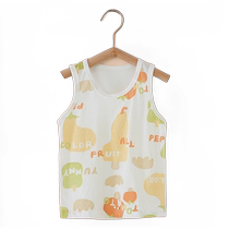 Summer childrens pure cotton vest boys thin bottoming shirt baby sleeveless baby girl little girl sweat-absorbent breathable hurdles