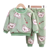 Autumn and winter Childrens flannel pyjamas girls baby thickened new home clothes boy Coral Suede Baby Suit