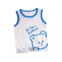 Childrens Sleeveless Vest 2024 Summer New Bottoming Shirt Ice Silk Korean Style Breathable Cute Waistcoat Top for Boys and Girls