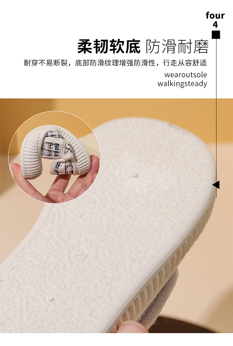 Ребенок холст обувь 2025 весна новая девушка ребенок детский сад комнатный обувь девушка ребенок обувь скольжение на липучках 